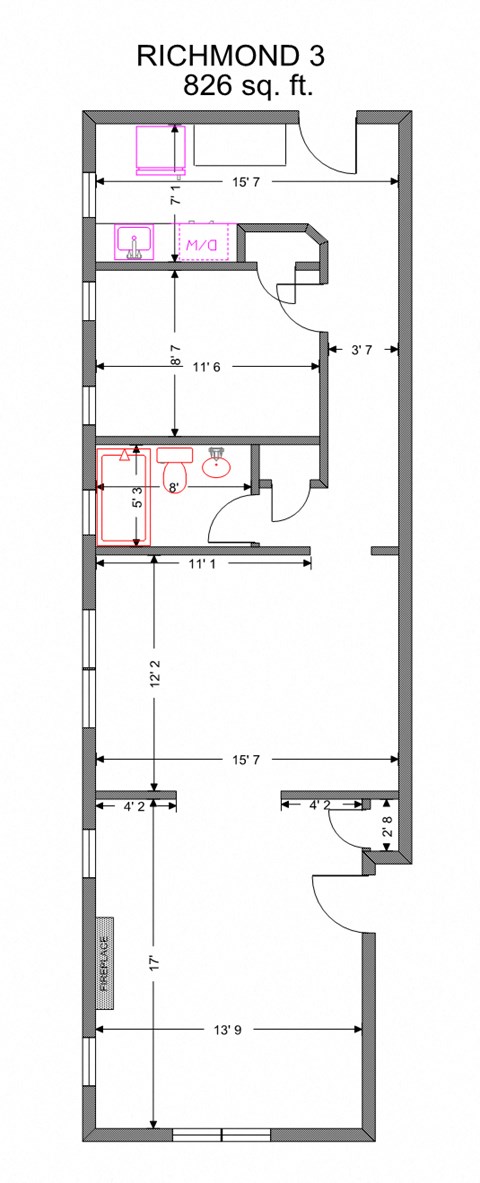 1 Bedroom 1 Bathroom Floor Plan at Integrity Cleveland Heights, Cleveland Heights